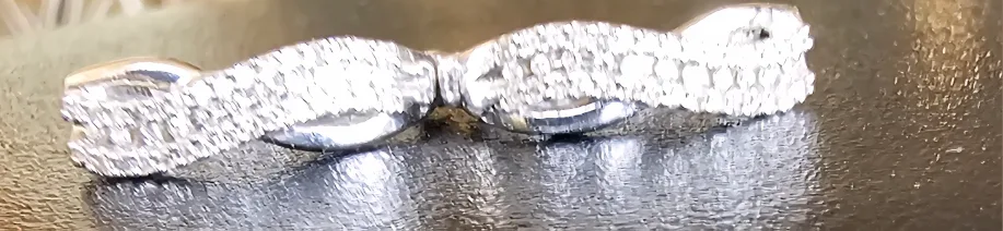 14 karat white gold and diamond twisted Hoop Earrings thumbnail