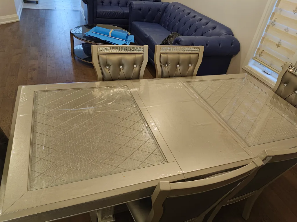 Dining Table with 6 Chairs - Silver thumbnail