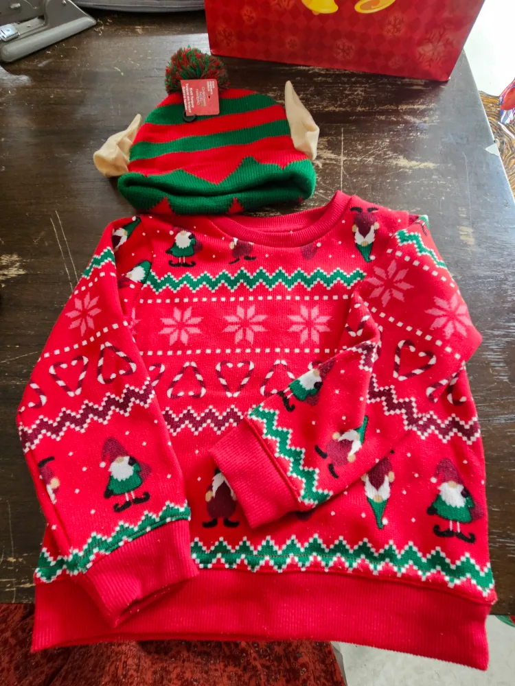 George 4T Christmas Sweater and Elf Hat thumbnail