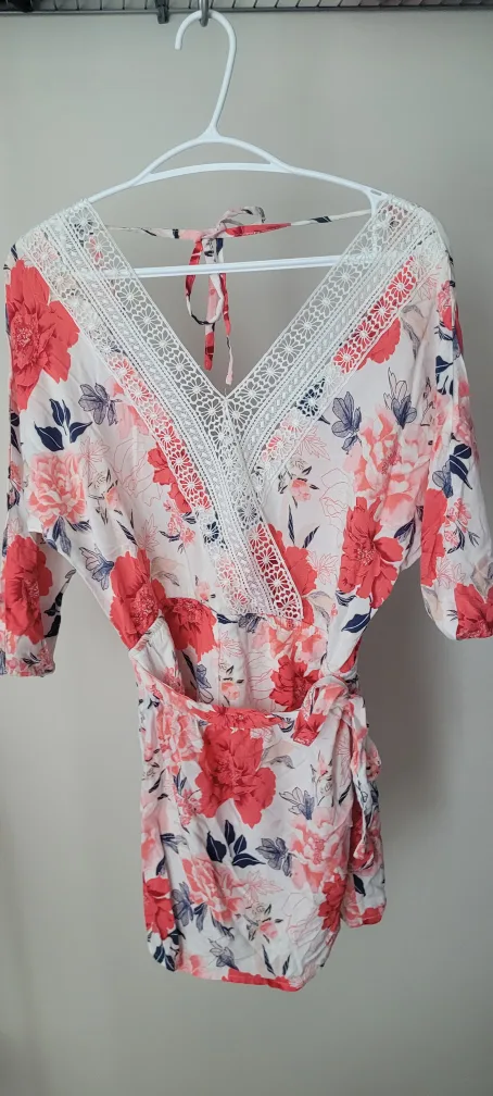 Floral Wrap Romper thumbnail