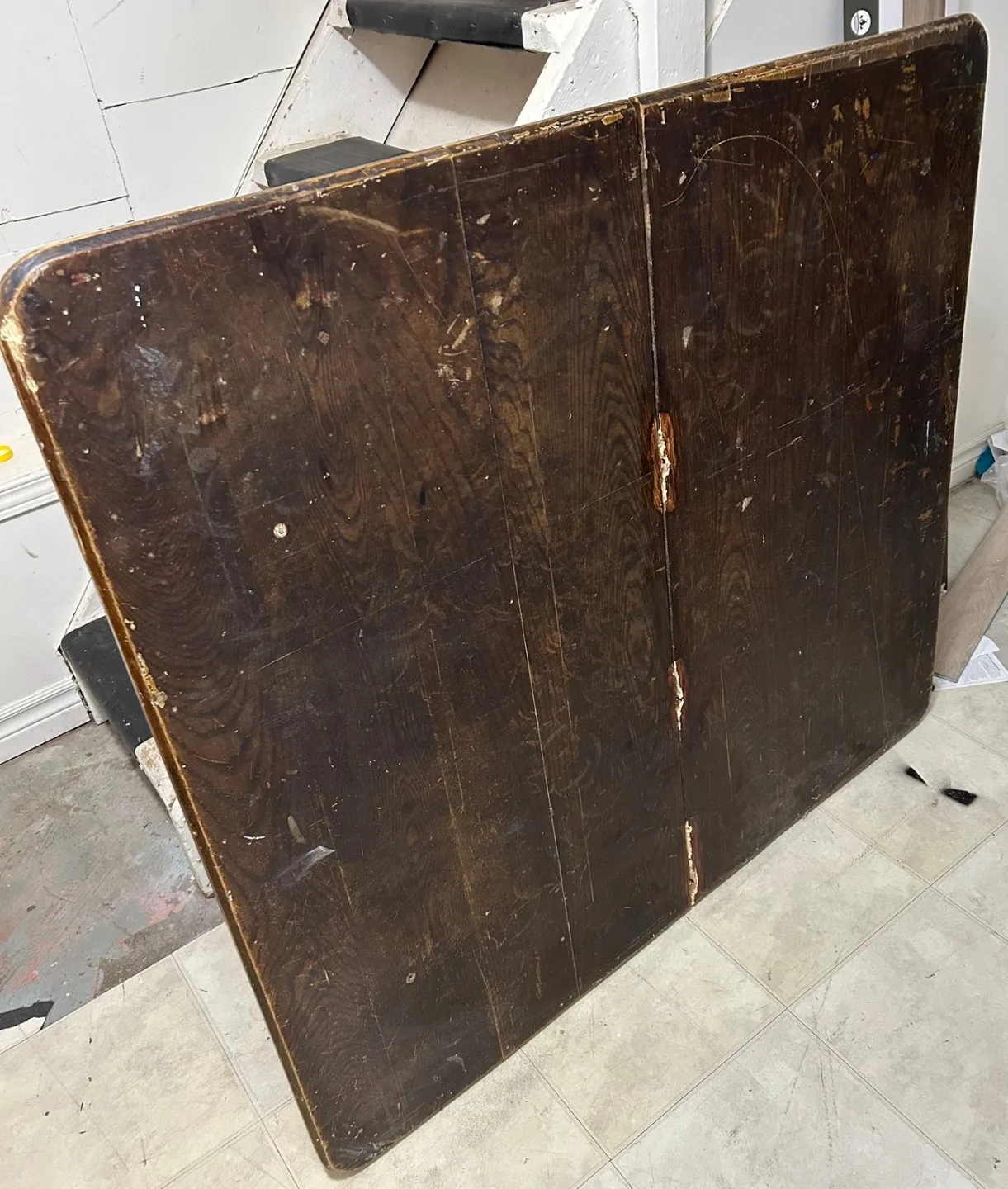 Vintage Wood Dining Table with Legs image indicator(3)