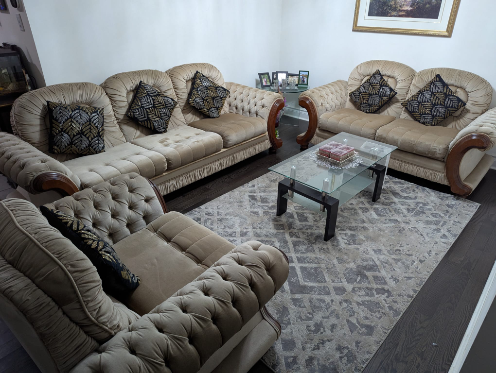 Beige color sofa set  - 6 seater
