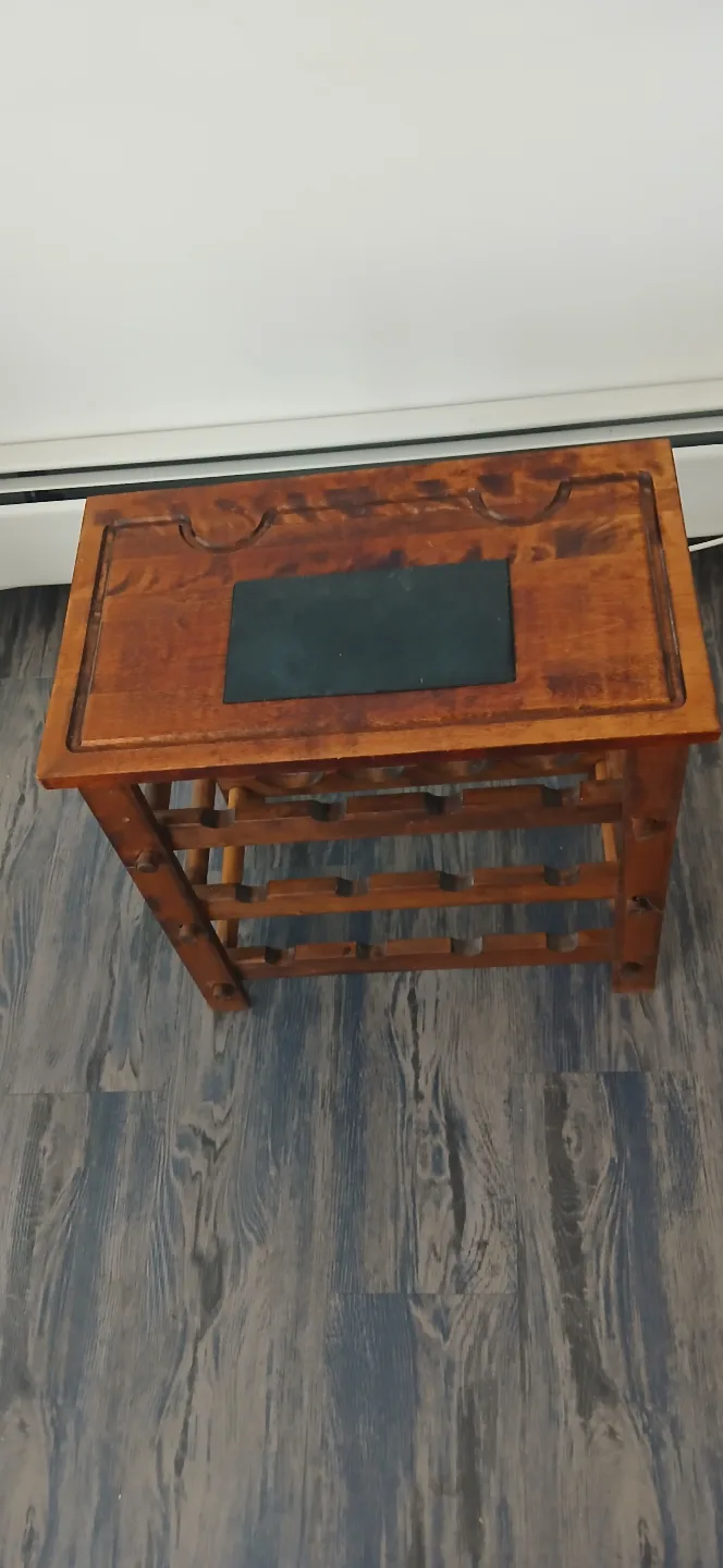 Wooden Table with Wine Rack thumbnail