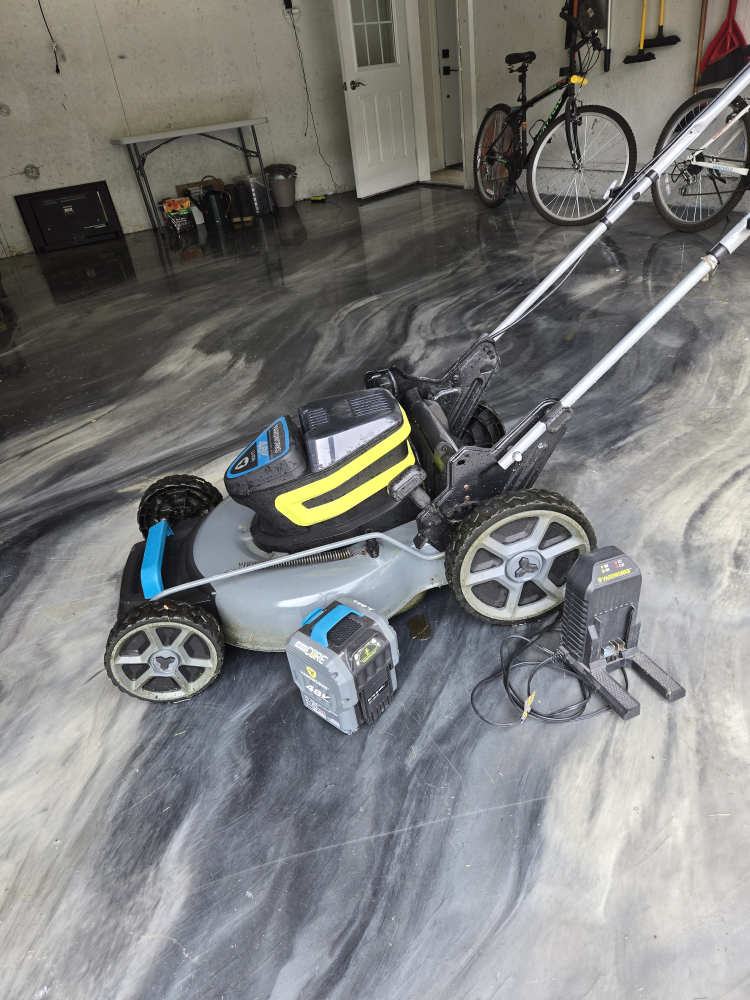 Yardworks Cordless Lawn Mower with Battery and Charger