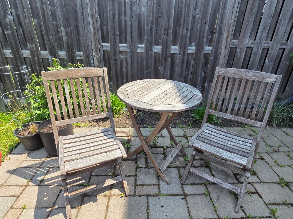 Wooden patio set