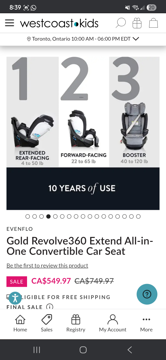 BNIB Evenflo Revolve360 Extend All-in-One Convertible Car Seat - photo 3