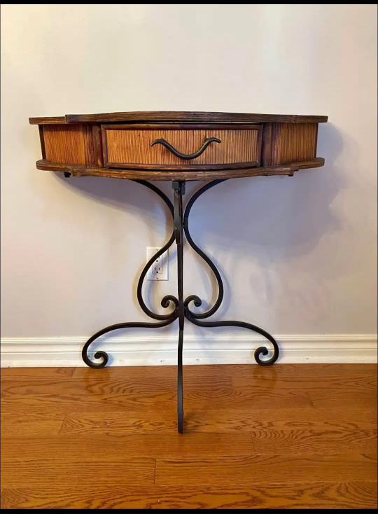 LAST weekend!! Vintage Half-Moon Console Table