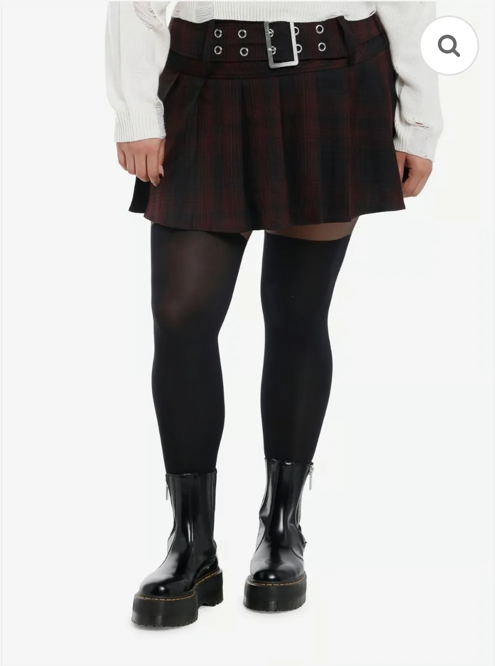 Plaid pleated mini skirt image indicator(4)