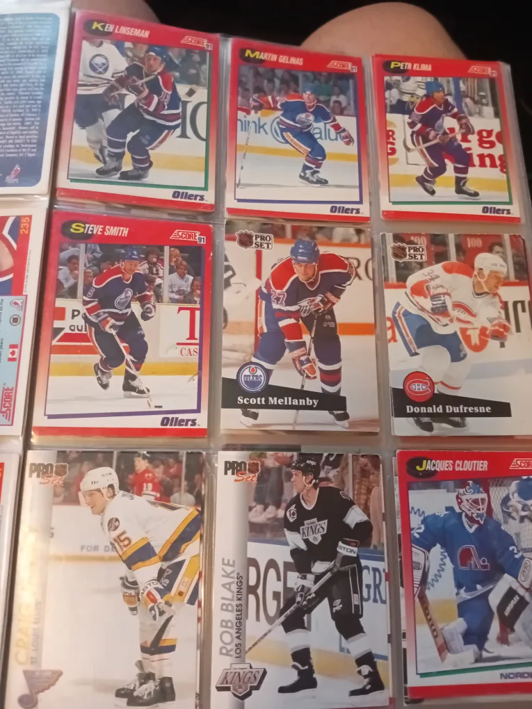 90s hockey cards, some have doubles. can drop off for extra fee image indicator(2)
