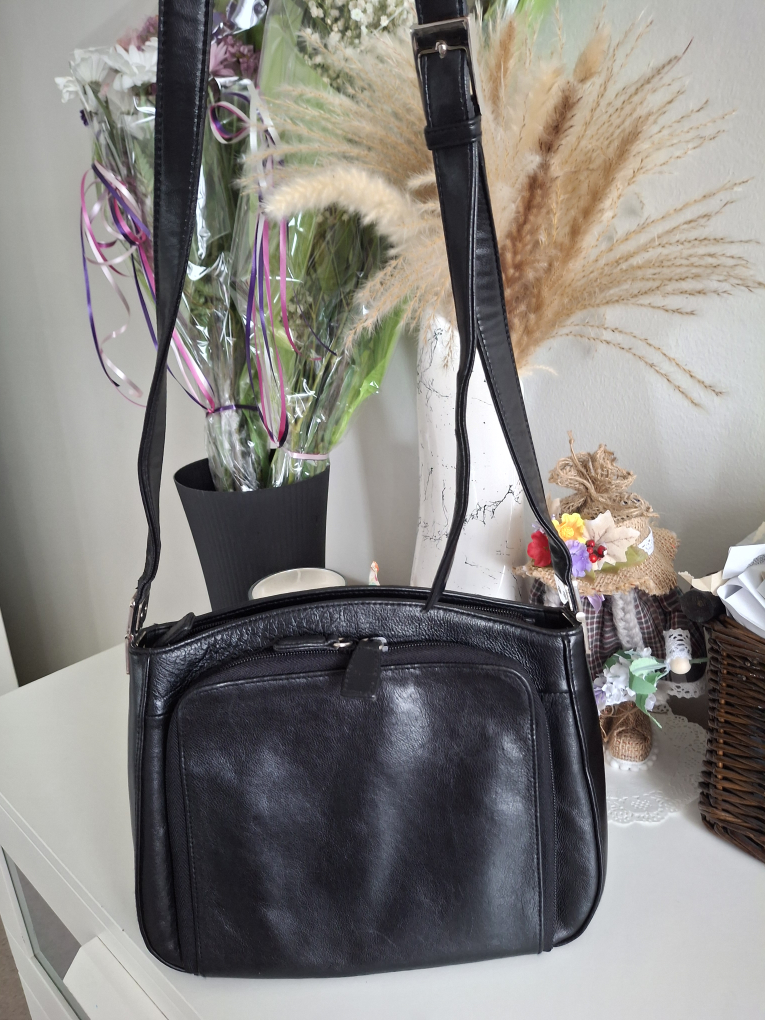 Coletta Genuine Leather Black Shoulder Bag