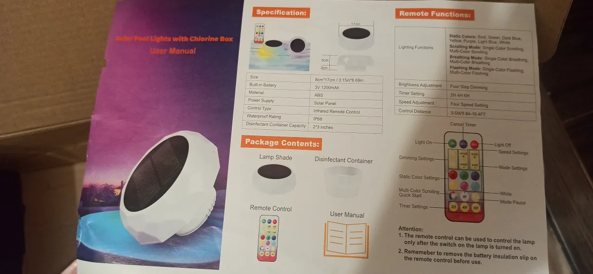 Solar Pool Lights with Chlorine Box. 2pcs image indicator(3)