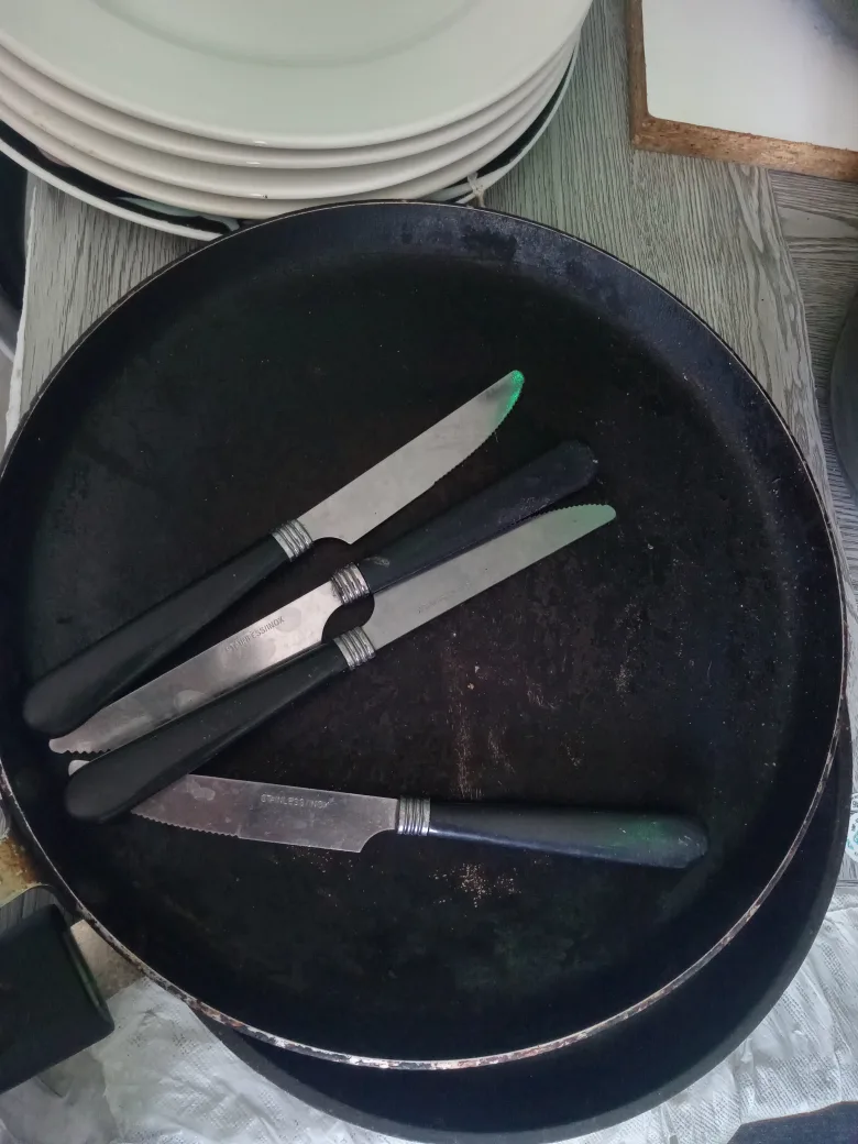 Used Frying Pan and Plates thumbnail
