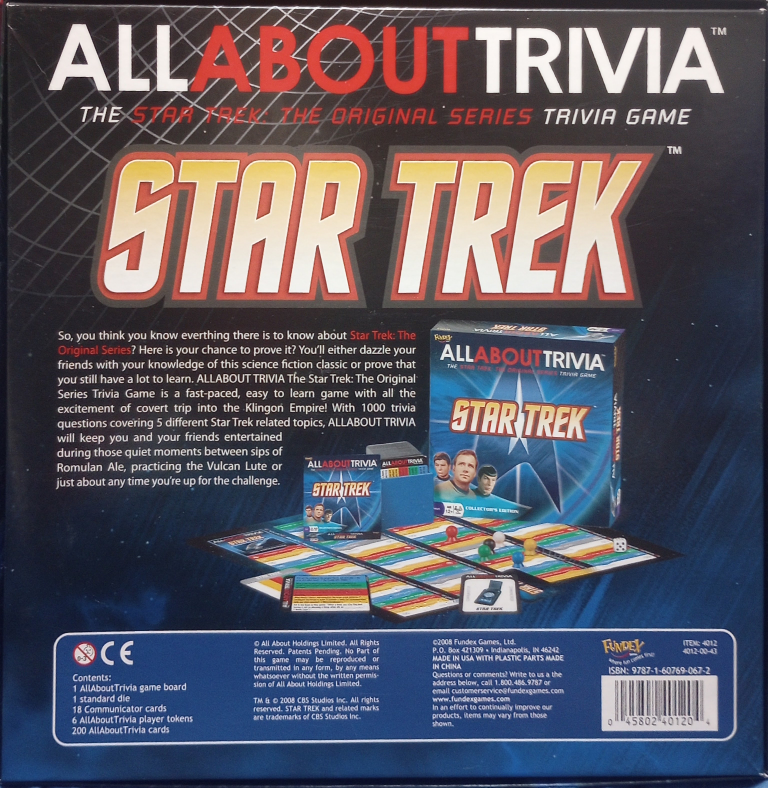 Star Trek All About Trivia Game - Collector's Edition - photo 2