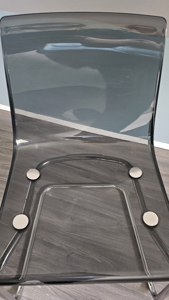 Smoke Grey Acrylic Dining Chair IKEA Tobias - photo 3
