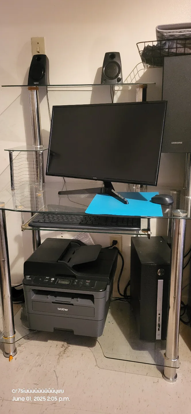 Glass computer desk thumbnail