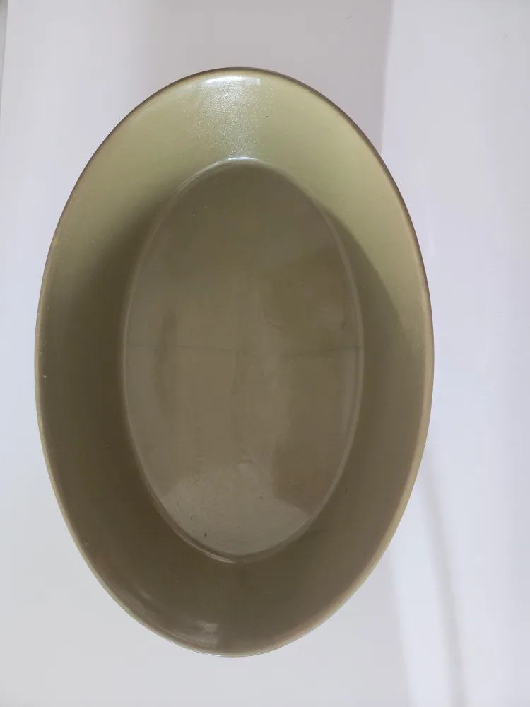 Olive Green Oval Serving Dish thumbnail