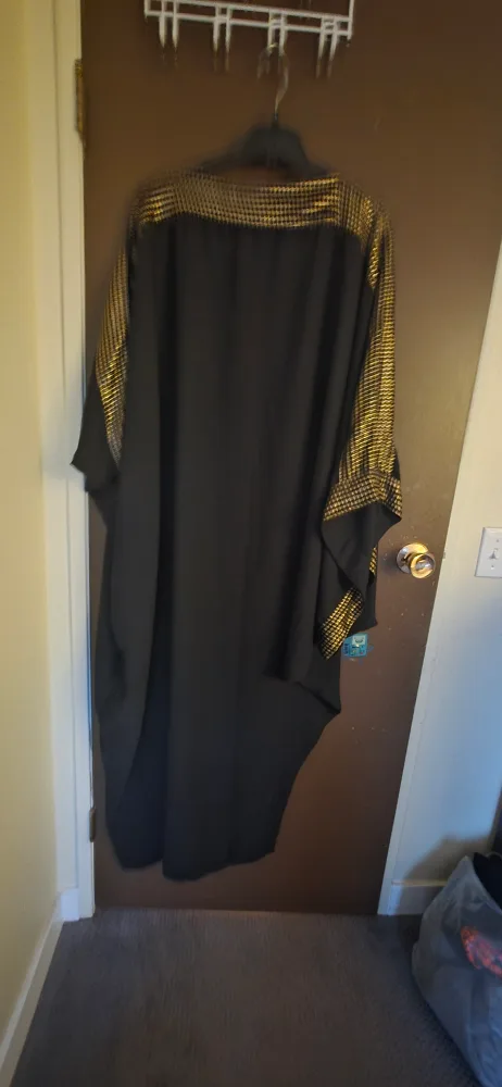 Black Kaftan Dress with Gold Detailing thumbnail