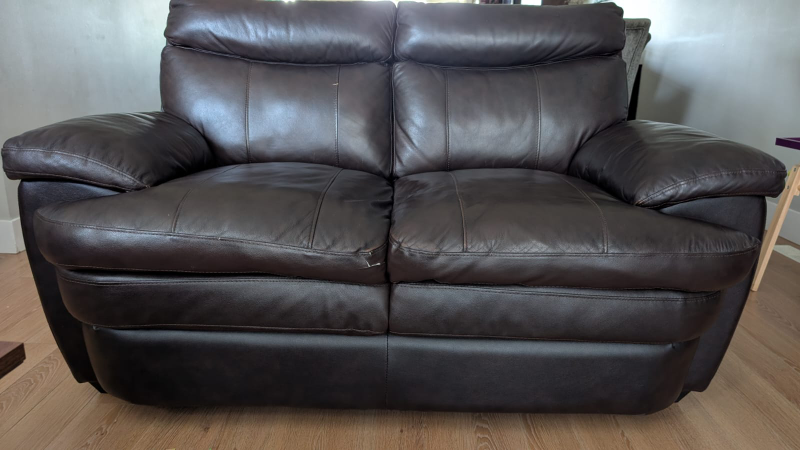 Brown Leather Sofa and Loveseat Set - photo 2