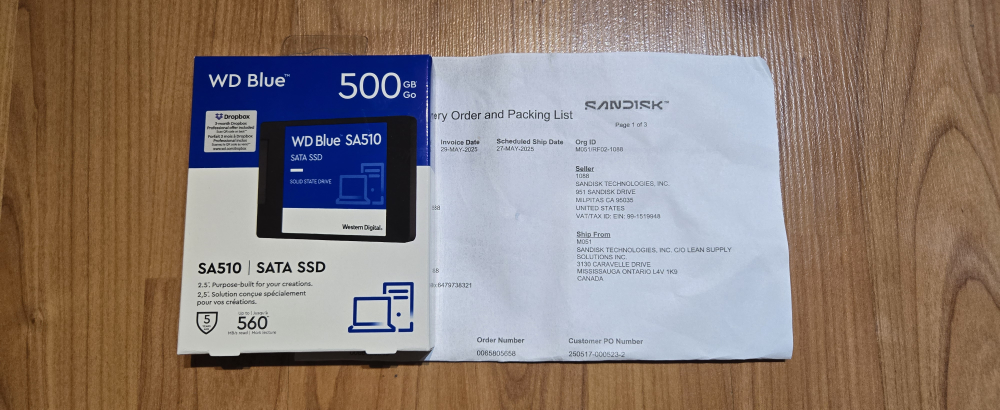 WD Blue SA510 500GB SATA SSD