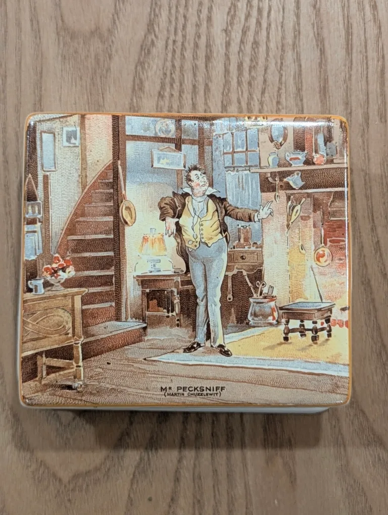 Vintage Dickens Mr. Pecksniff Ceramic Box thumbnail