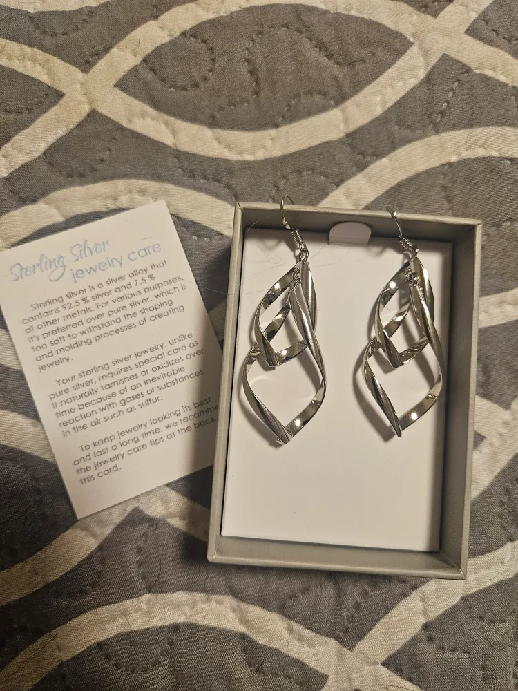 brand new- Sterling Silver Swirl Earrings thumbnail