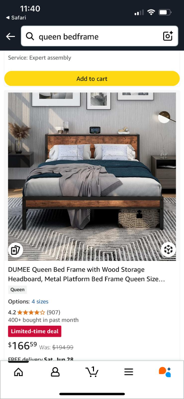 King Size Vintage Brown Bed Frame
