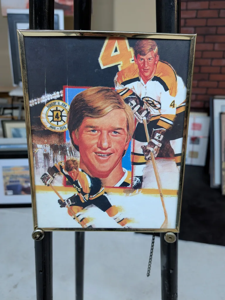 Vintage Drawing Collage print of Boston Bruins, Bobby Orr thumbnail