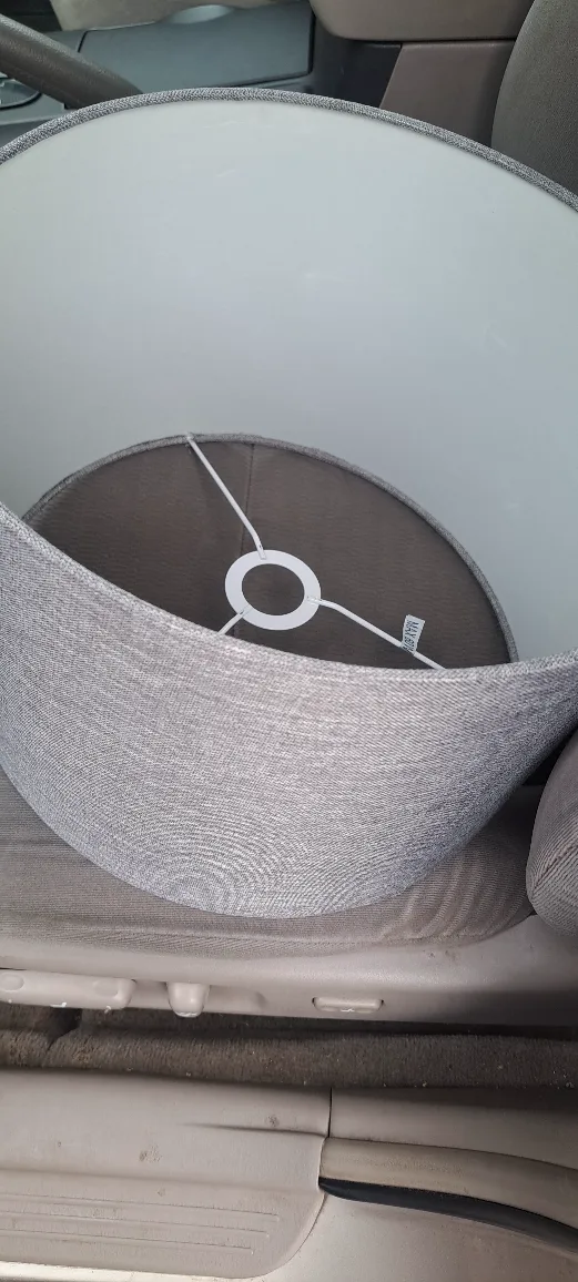 2 Grey Fabric Lamp Shade thumbnail