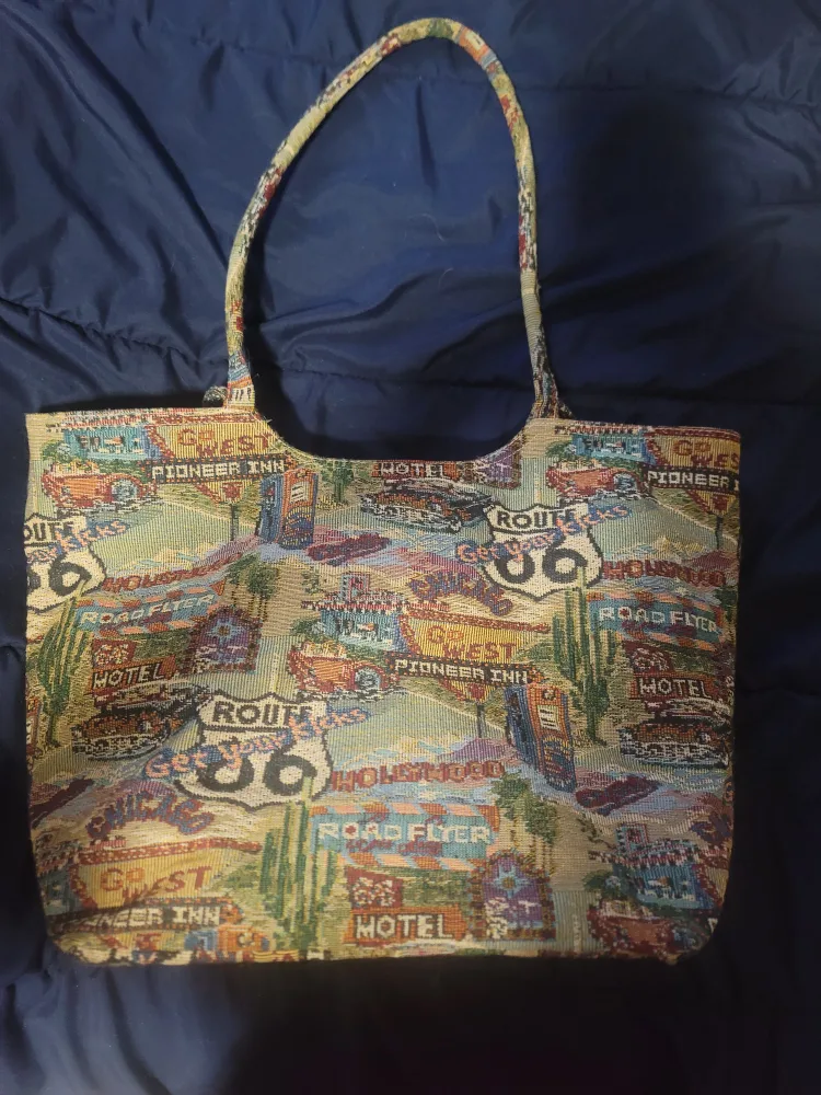 Route 66 Tapestry Tote Bag #freecycle thumbnail