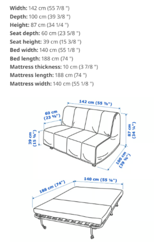 IKEA LYCKSELE LÖVÅS Sofabed - photo 4