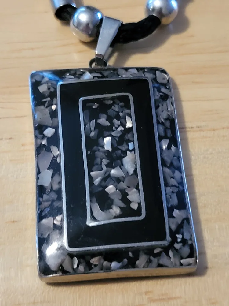 Black & Silver Pendant Necklace thumbnail