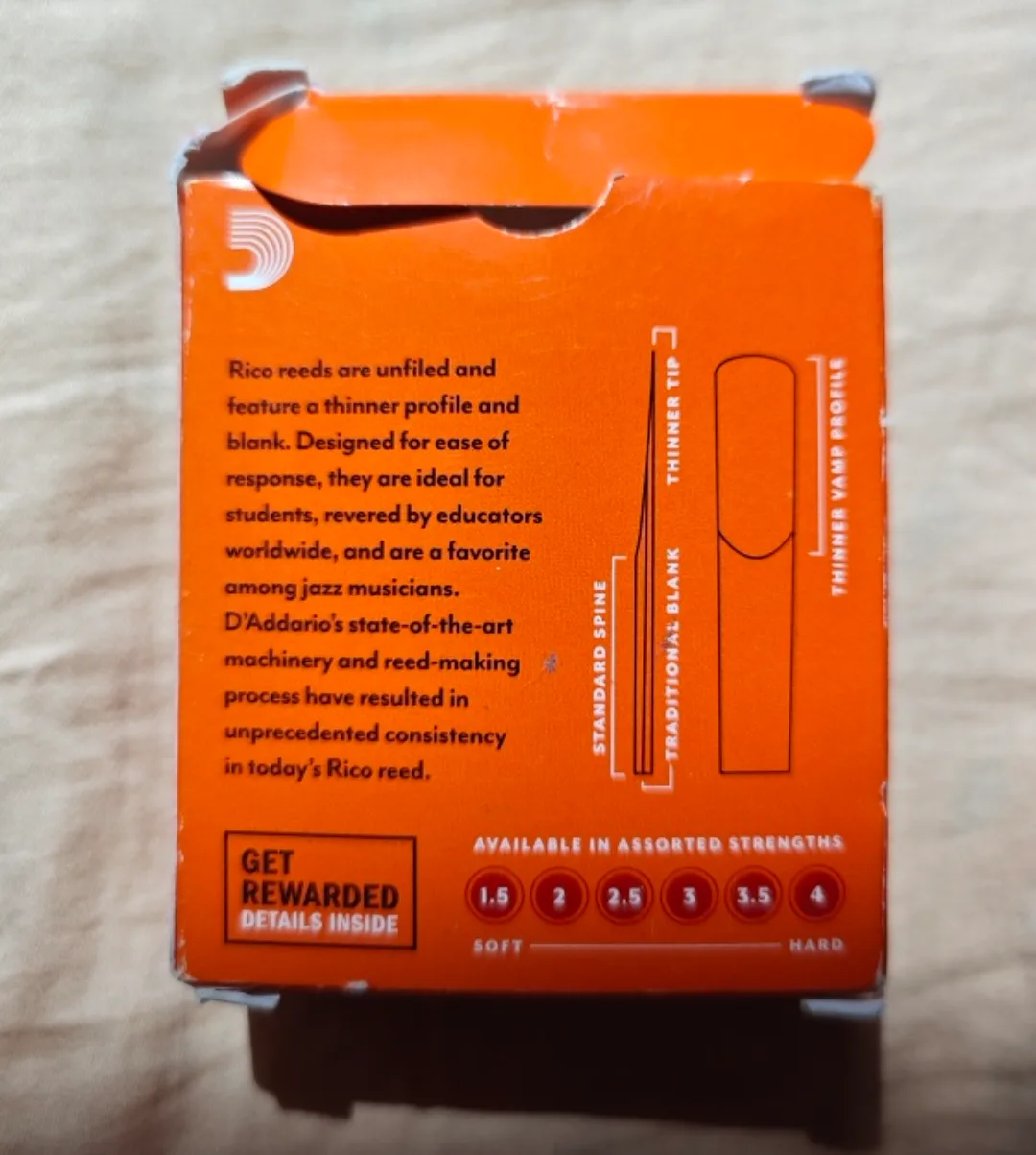 Rico Bb Clarinet Reeds - 2.5 image indicator(2)