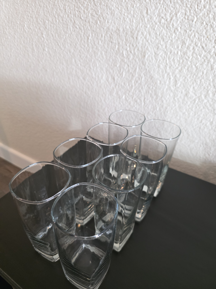 Set of 6 Square Bottom Drinking Glasses - photo 2