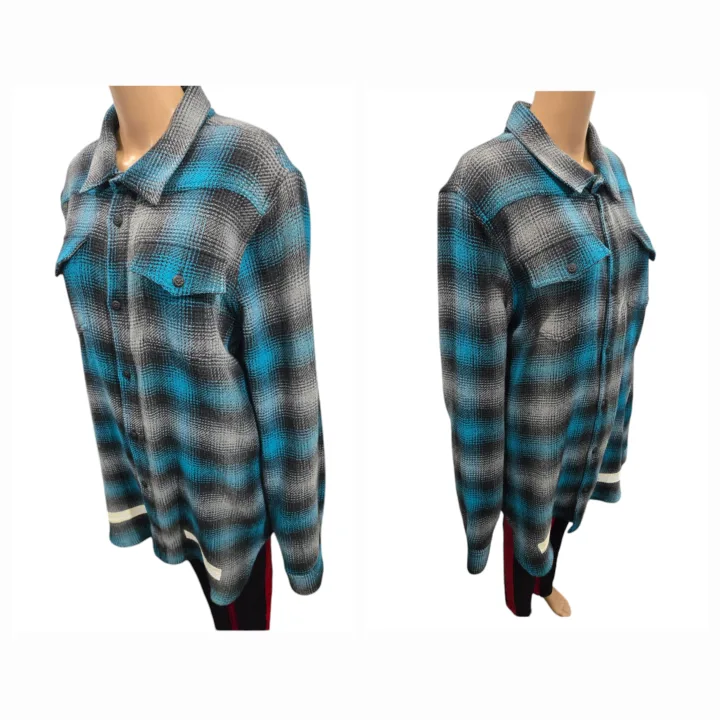 OFF-WHITE Brushed Flannel Overshirt Jacket Size L — Tall image indicator(5)