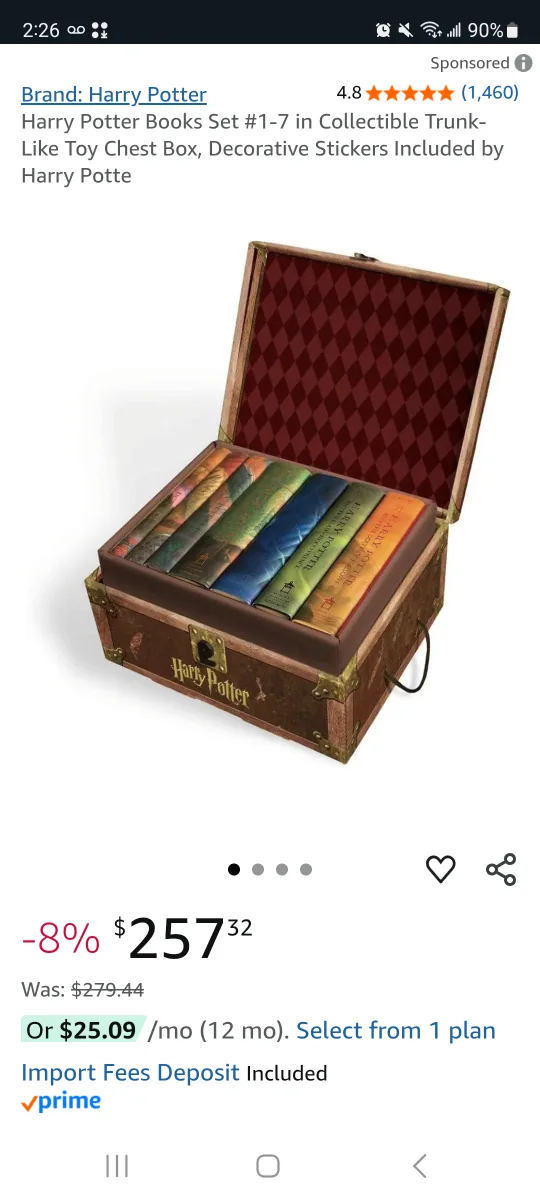 Harry Potter Complete Book Set in Collectible Trunk thumbnail