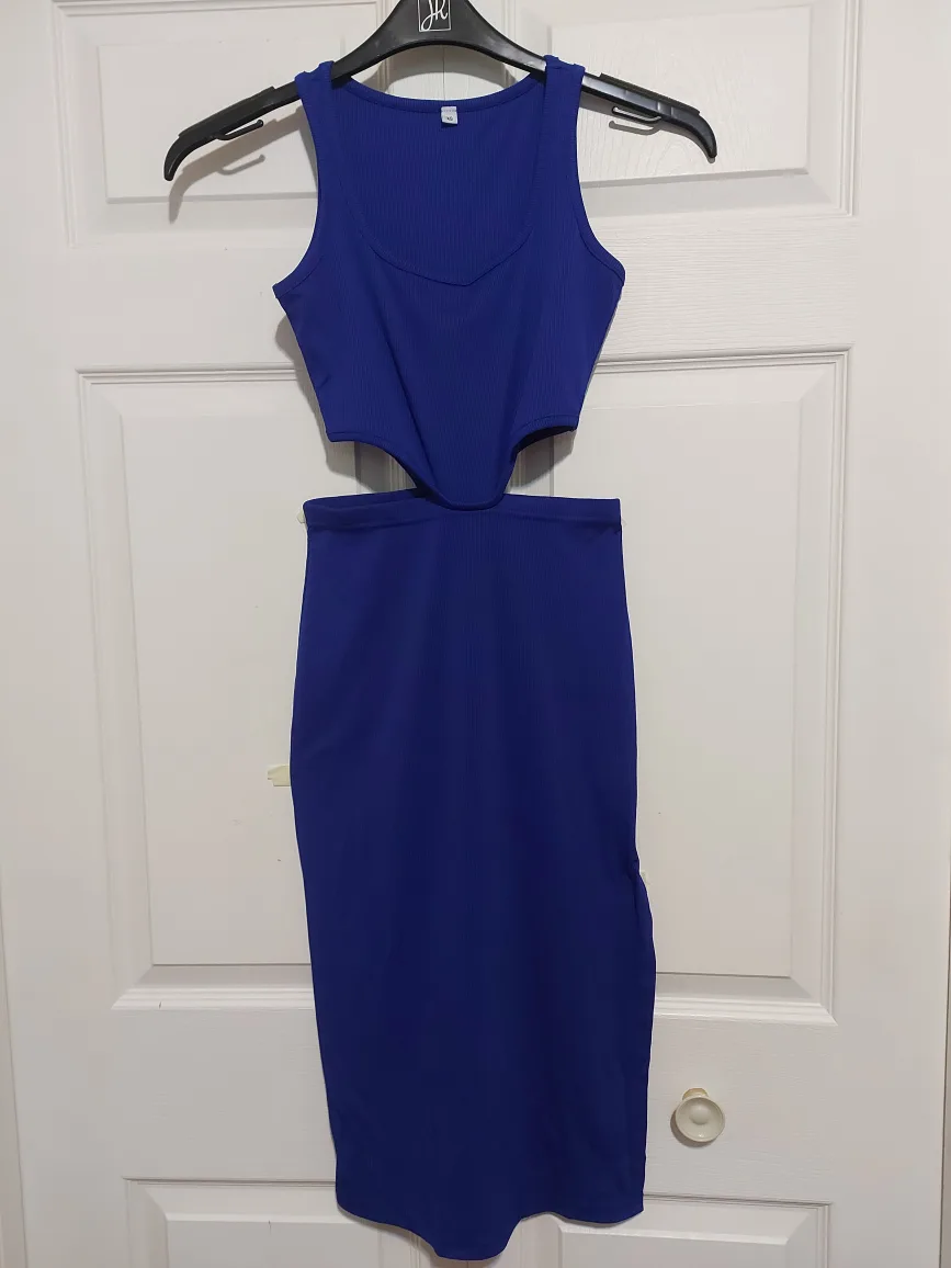 Blue Cutout Midi Dress thumbnail
