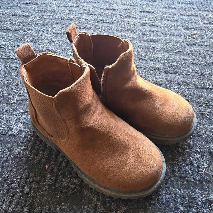 Little Earthling Brown Suede Ankle Boots - Size 8 Toddler thumbnail
