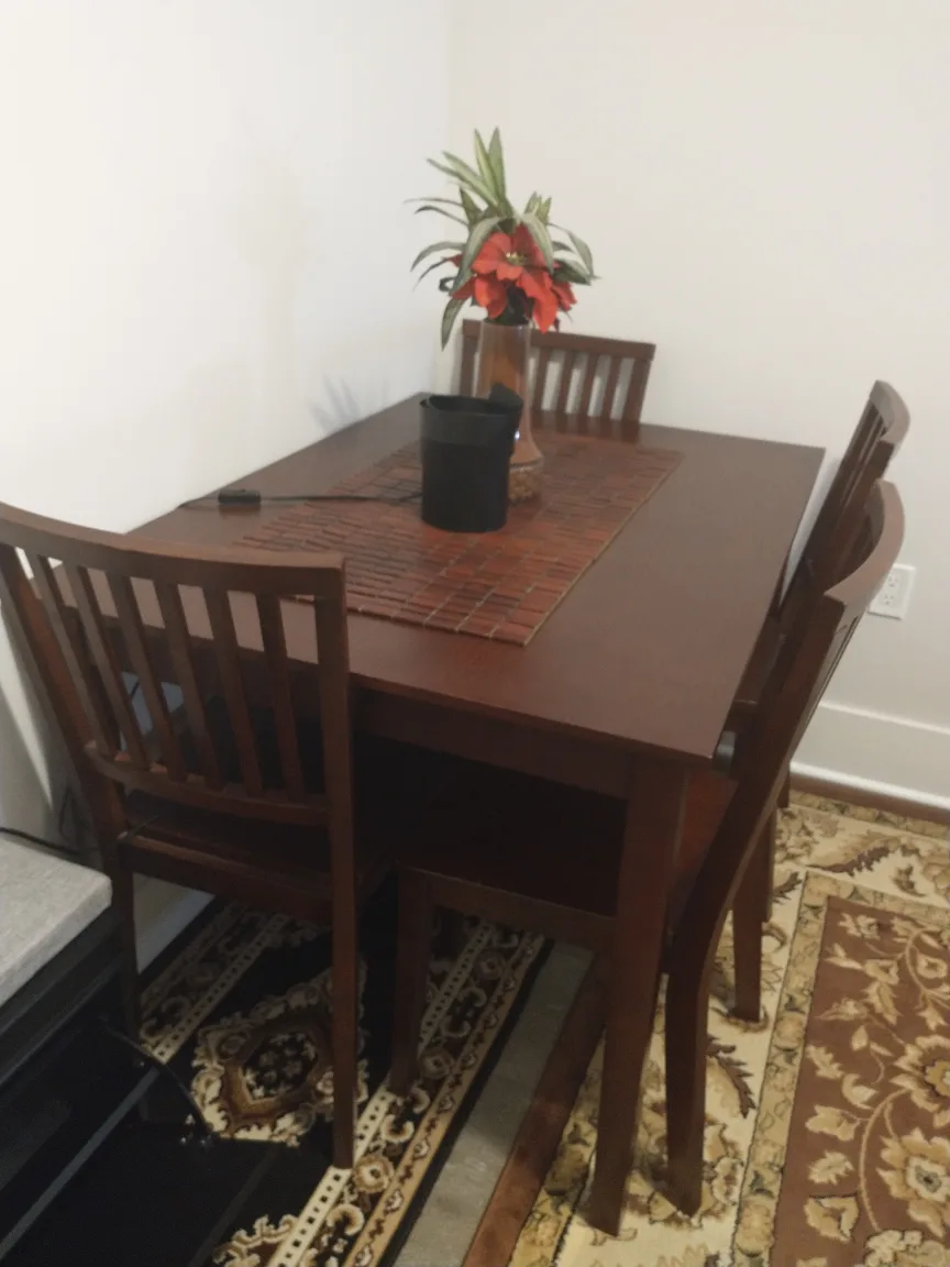 Wooden Dining Table with Chairs image indicator(4)