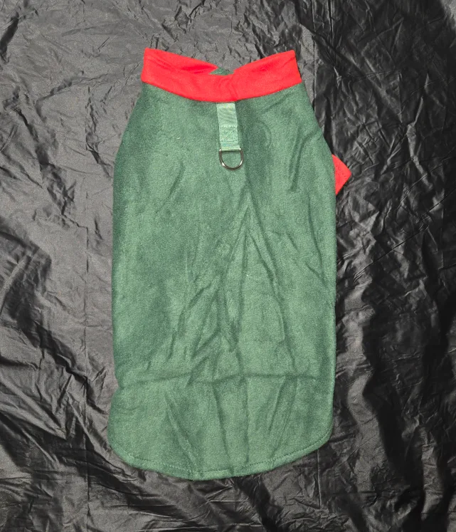 Green and Red Dog Winter Coat - Size XL image indicator(2)