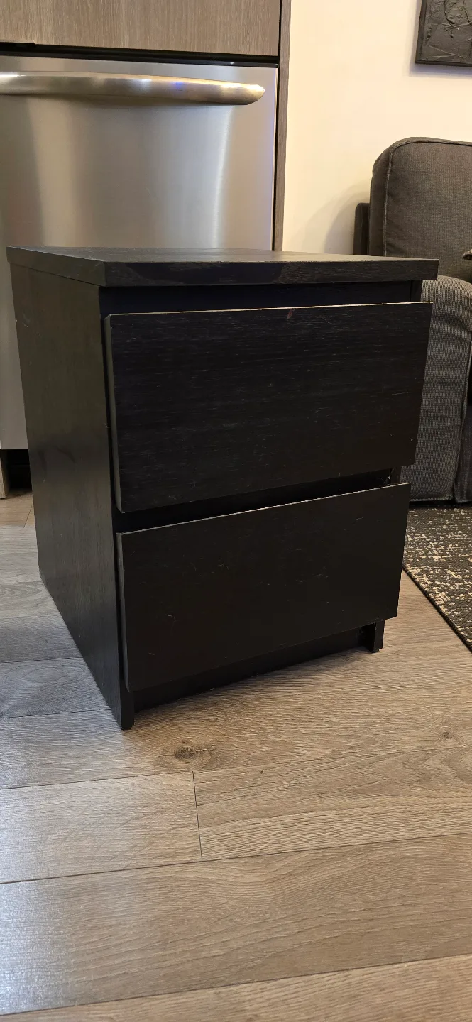 IKEA MALM Nightstand in Dark Wood thumbnail