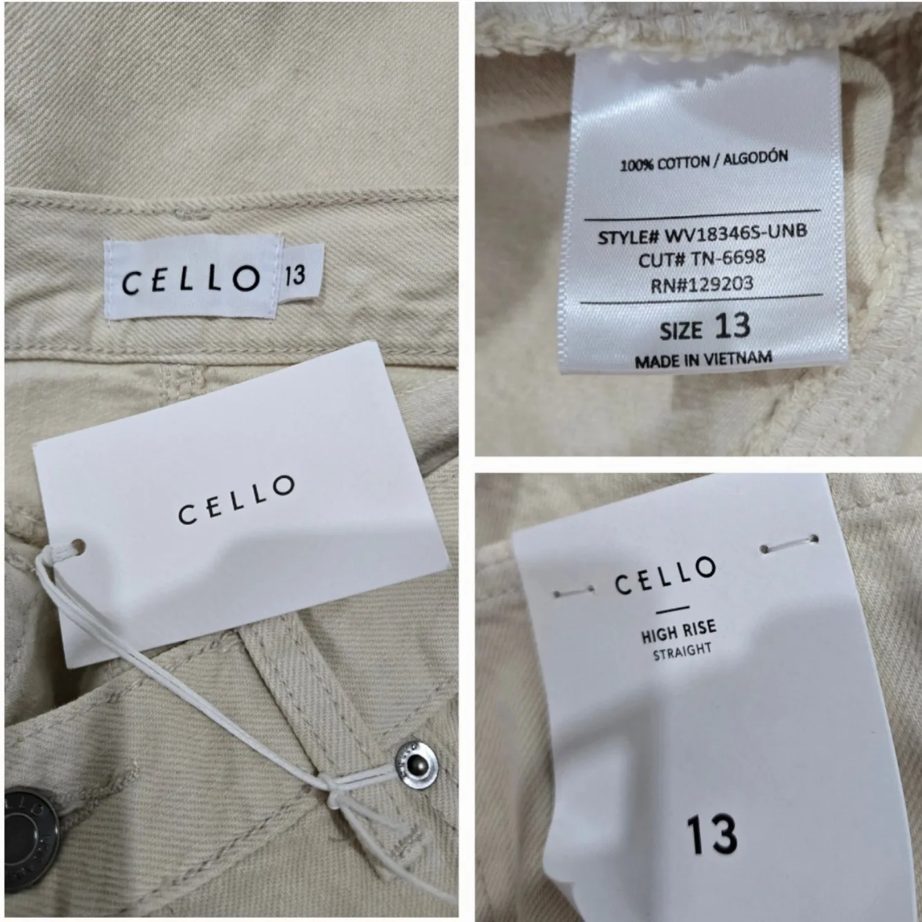 BNWTT Cello Thea High-Rise Straight Jeans with Side Slit Size XL image indicator(6)