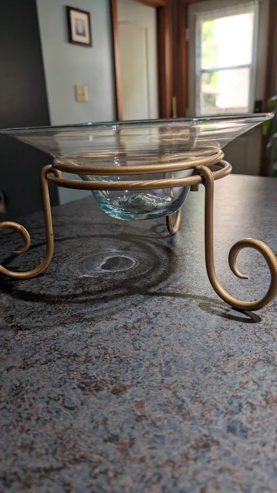 Glass and metal candy dish thumbnail