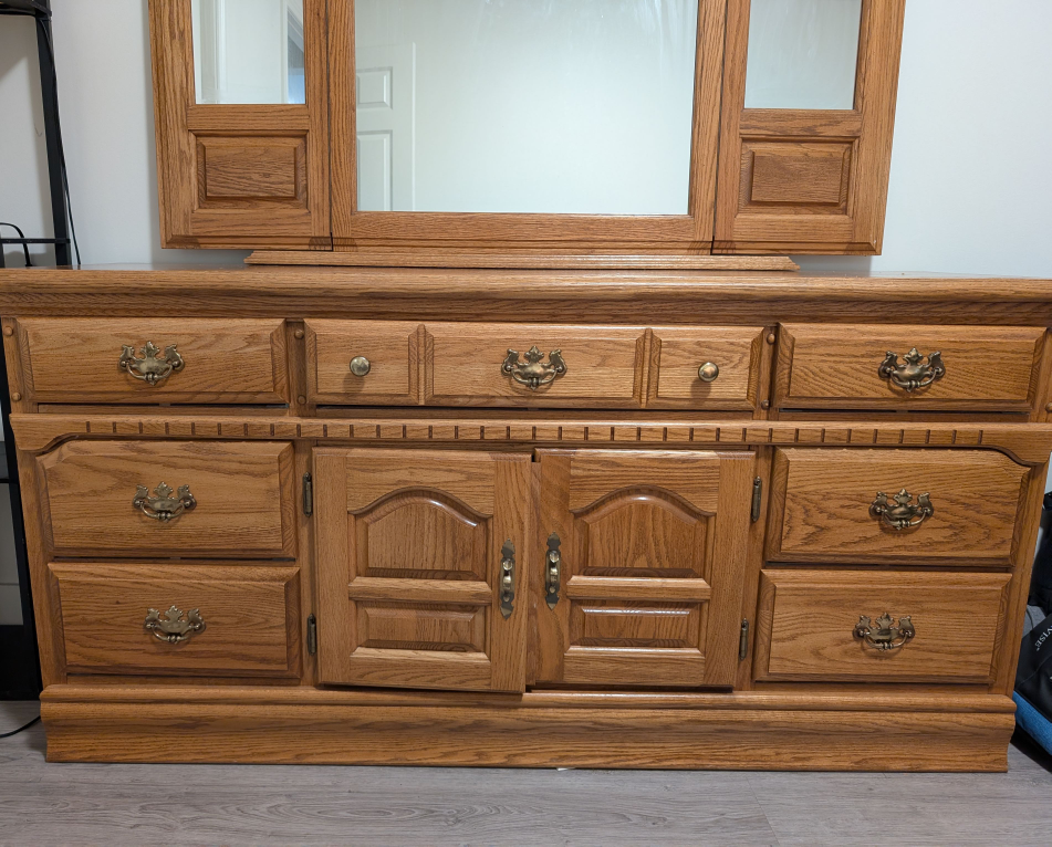 Wooden Dresser with Mirror - photo 2