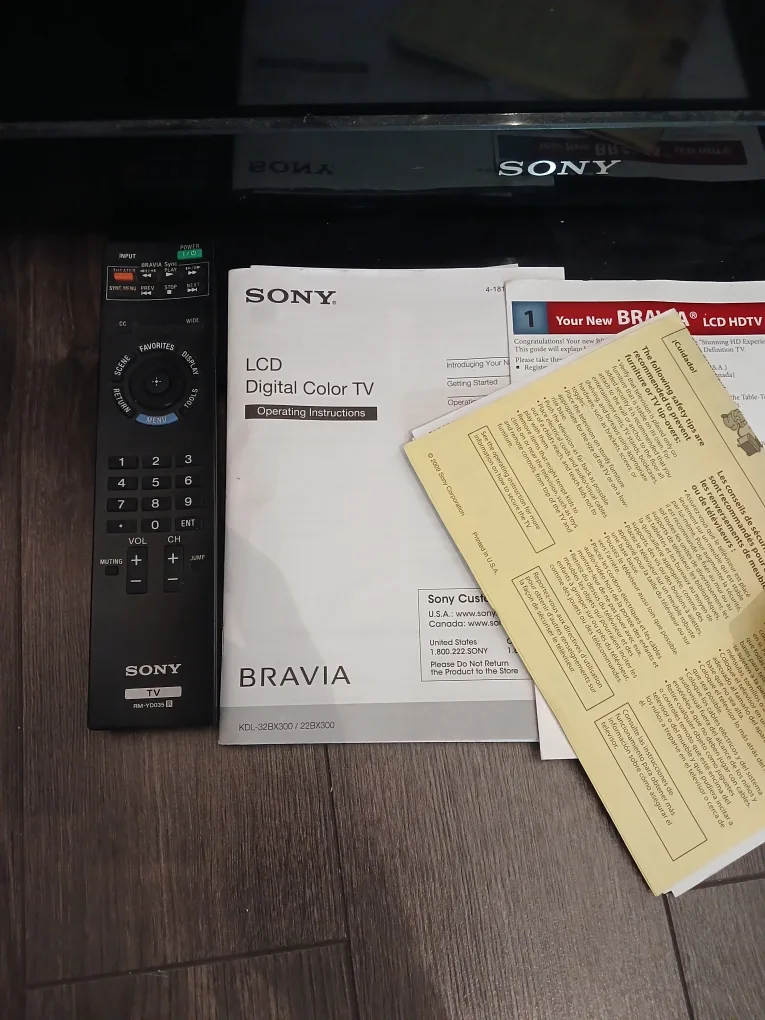 Sony  32" Bravia LCD Digital Color TV with Remote image indicator(2)