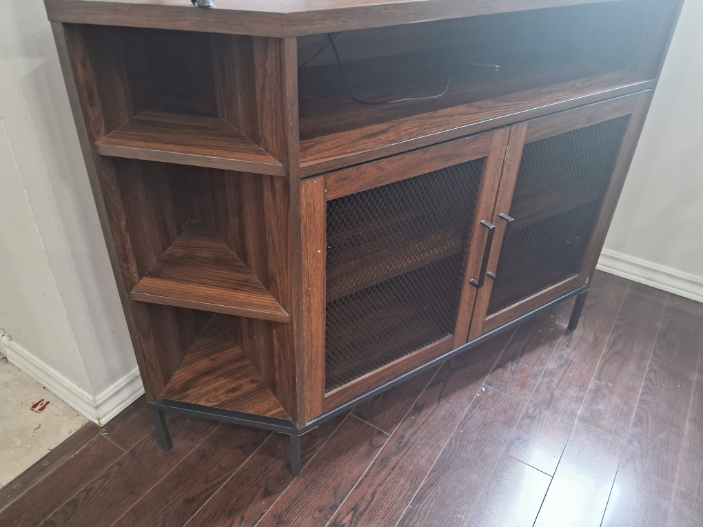 Corner TV Stand with Mesh Doors - photo 2