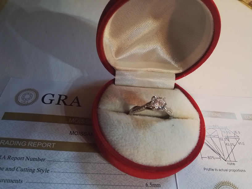 New Certified Sterling Silver Moissanite Ring, Size 7 - photo 2