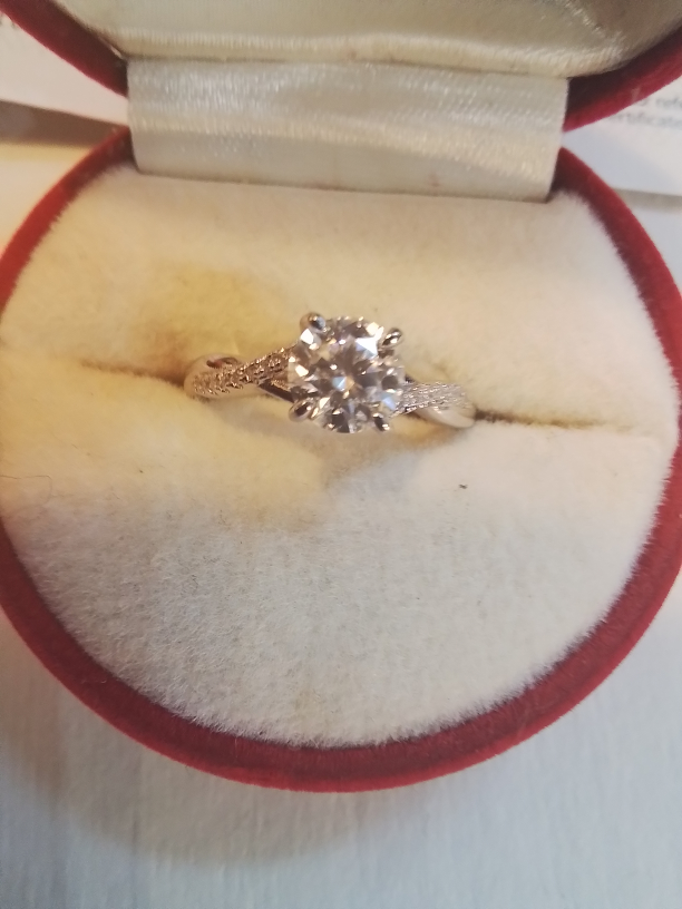 New Certified Sterling Silver Moissanite Ring, Size 7 - photo 4