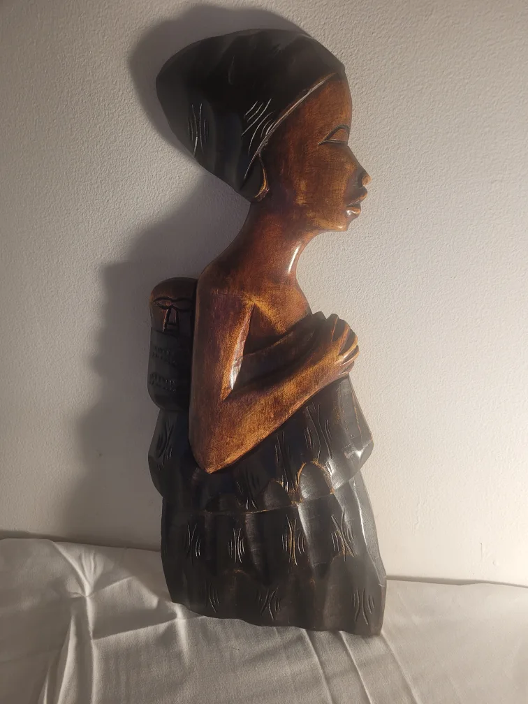 Hand Carved African wood wall hanging thumbnail