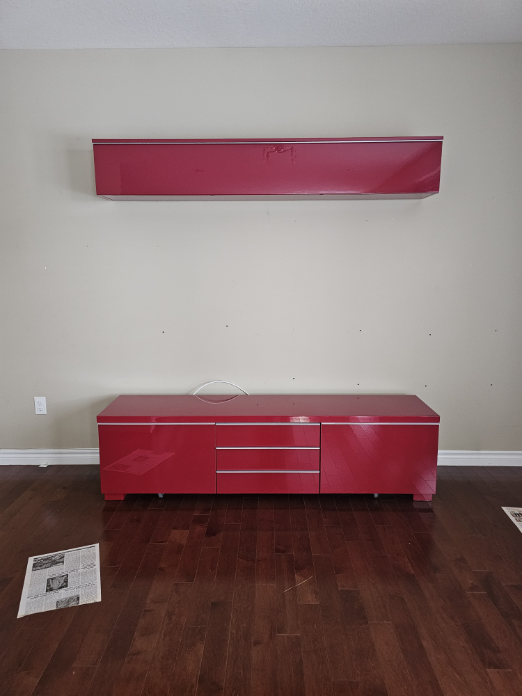 Red Entertainment Unit - Wall Mount & TV Stand - photo 2