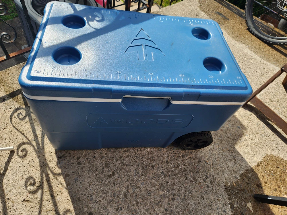 Woods Blue Wheeled Cooler 65L